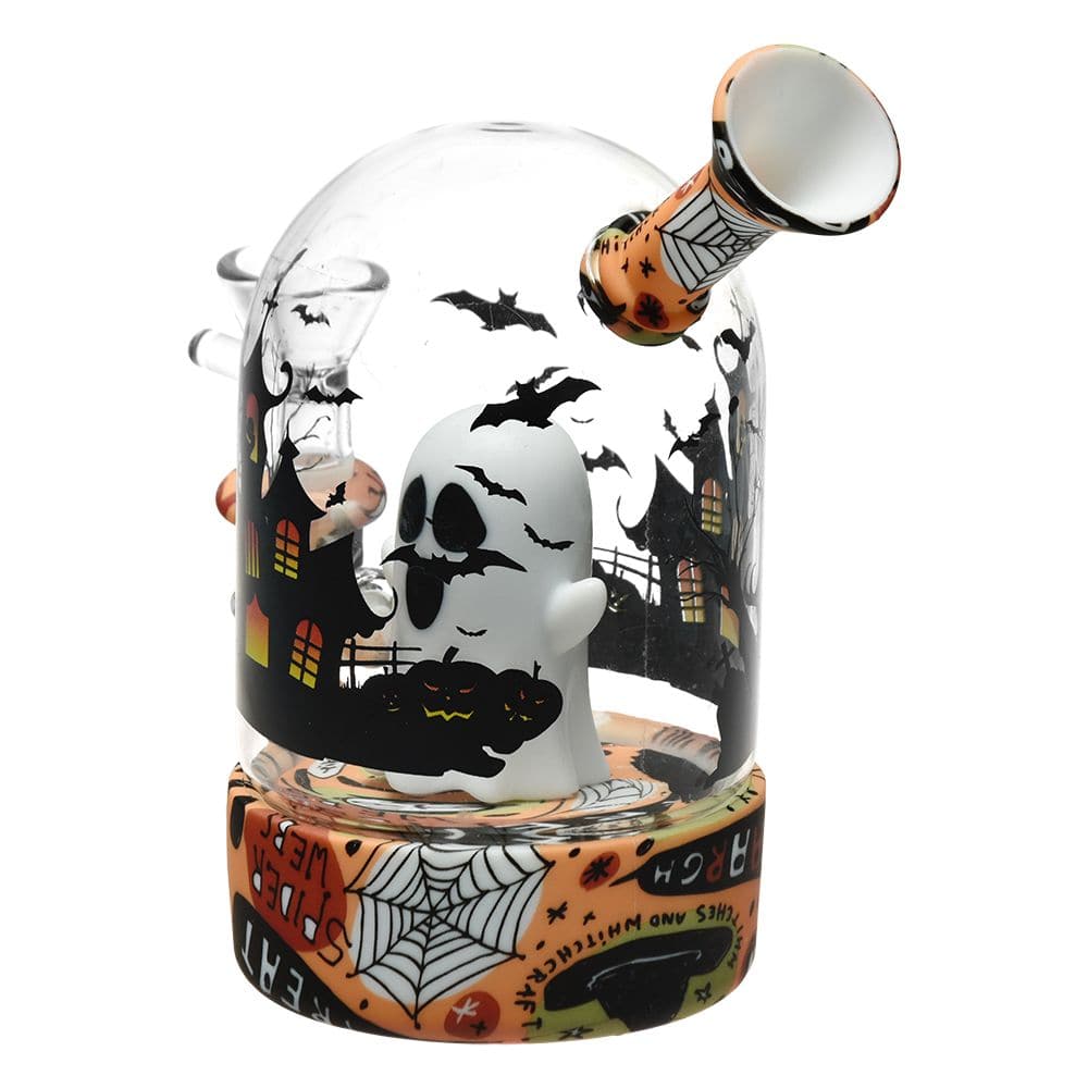 Haunted House Bell Jar Silicone & Glass Water Pipe - 4.5" / 14mm F / Designs Vary