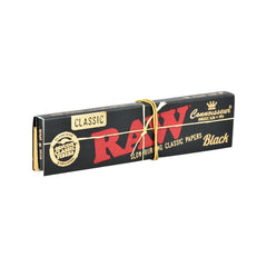 RAW Black Connoisseur Rolling Papers + Tips / 32pc / King Size Slim 24pk