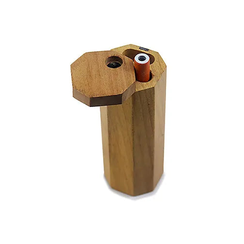 Handmade Wooden Octagon Dugout w/ One Hitter - Discreet Smoker