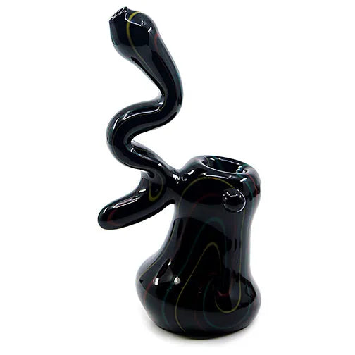 Glass Bubbler - Rasta Swirl Bubbler (6") - Discreet Smoker
