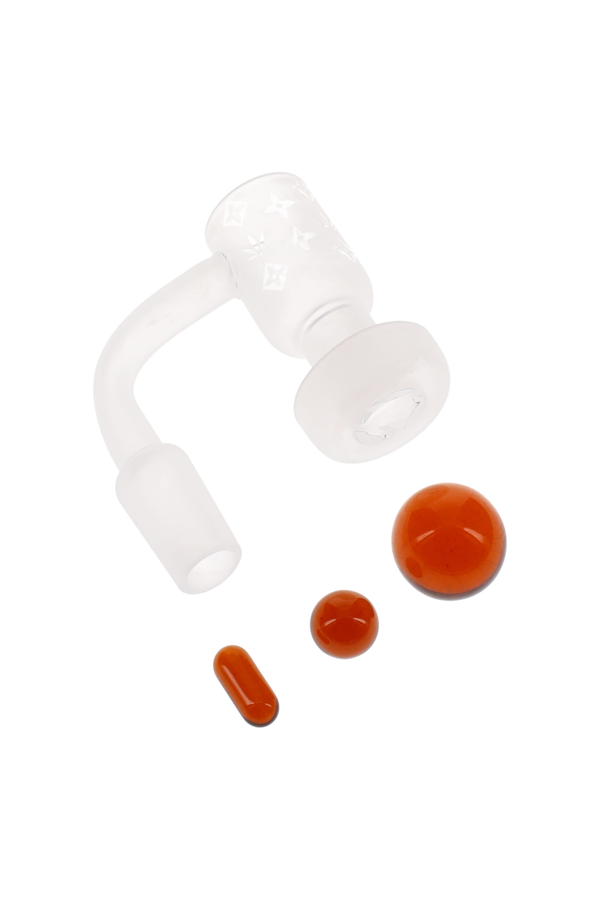 Quartz 14.5 mm Male 90° Terp Slurper Banger – With Beads - Discreet Smoker