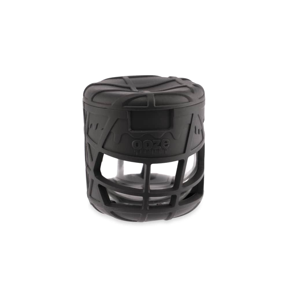 Ooze Prizm Silicone-Wrapped Glass Stash Jar - Discreet Smoker
