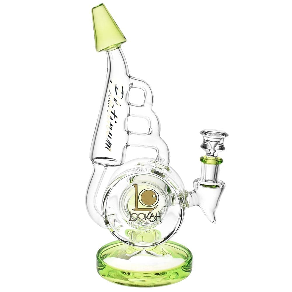 Lookah Glass Horn Recycler Water Pipe | 10.5" | 14mm F - Discreet Smoker
