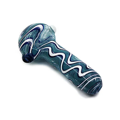 Glass Hand Pipe - Blue Slide (4") - Discreet Smoker
