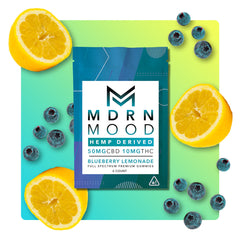 Mdrn Mood Blueberry Lemonade- 50mg CBD / 10mg THC (6ct) - Discreet Smoker