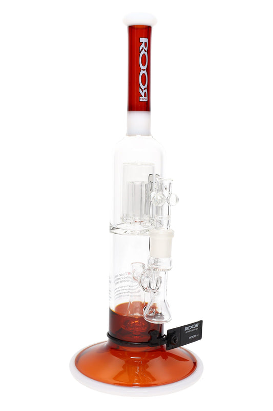ROOR Tech 15″ Colored Stemless Straight Tube with Barrel Perc – Glass-on-Glass - Discreet Smoker