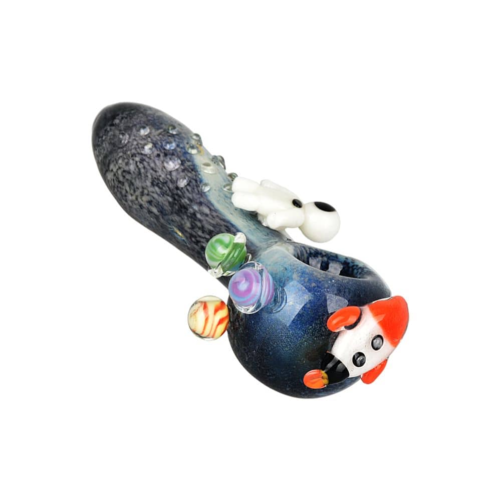 Empire Glassworks Glow In The Dark Spoon Pipe - 4.25" / Galactic - Discreet Smoker