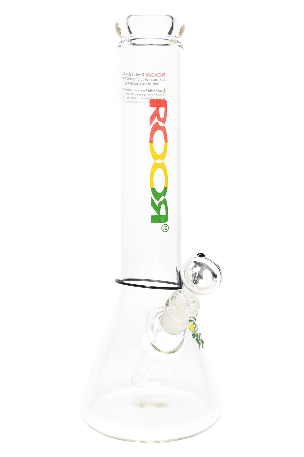 ROOR 14" Zeaker Beaker – Glass-on-Glass Water Pipe with Ice Pinch - Discreet Smoker