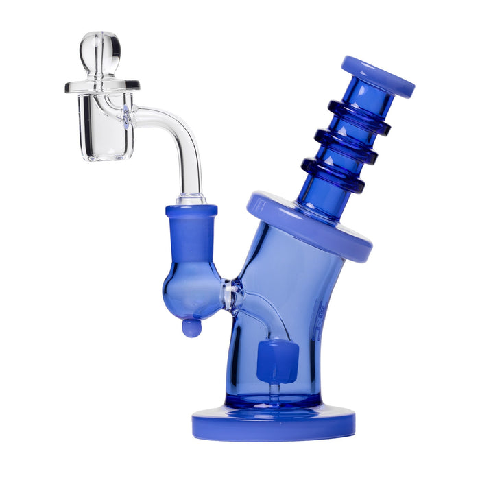 Human Grade 6.25" Bent Neck Dab Rig, Light Blue with Black Accent