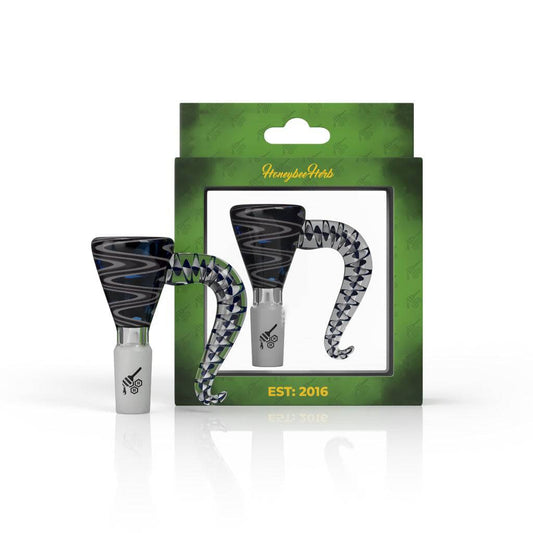 SWIRL MARTINI WITH HORN PULL FLOWER BOWL - Discreet Smoker
