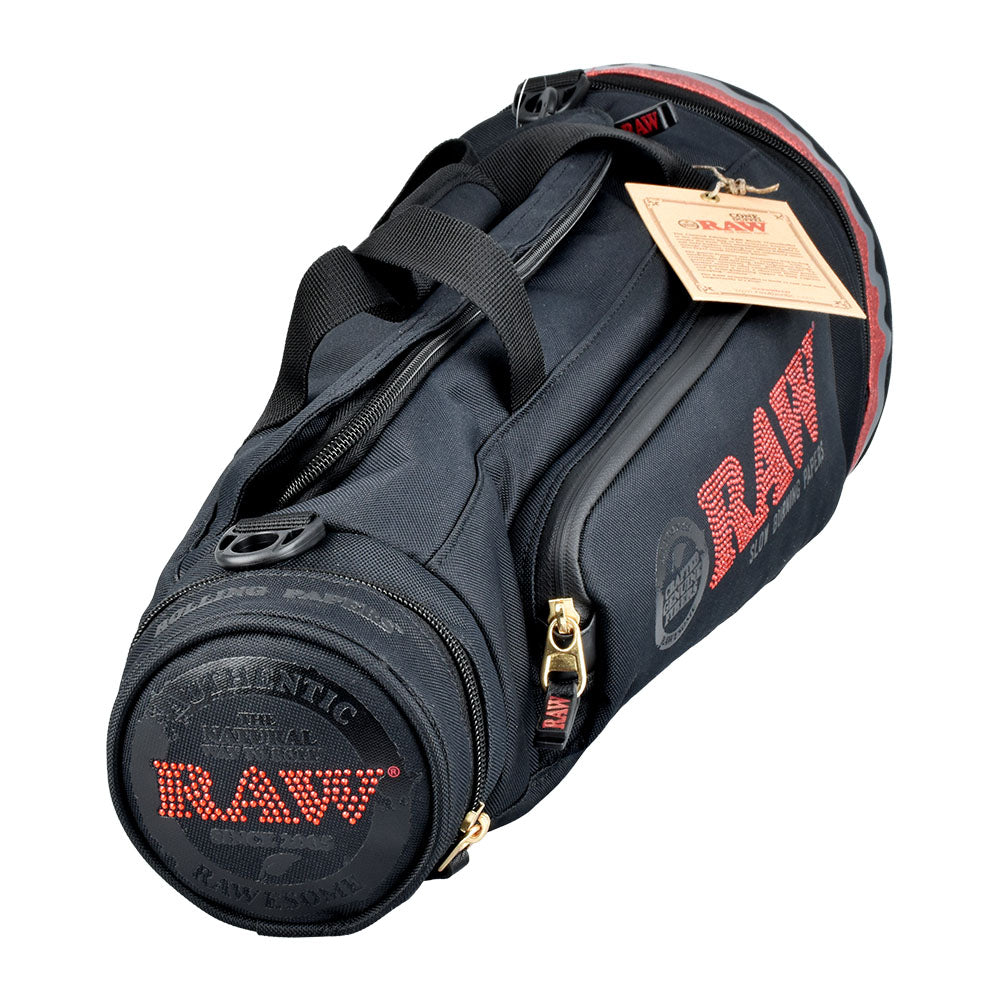 RAW Multi-compartment Cone Duffel Bag - 21"x9" / Black - Discreet Smoker