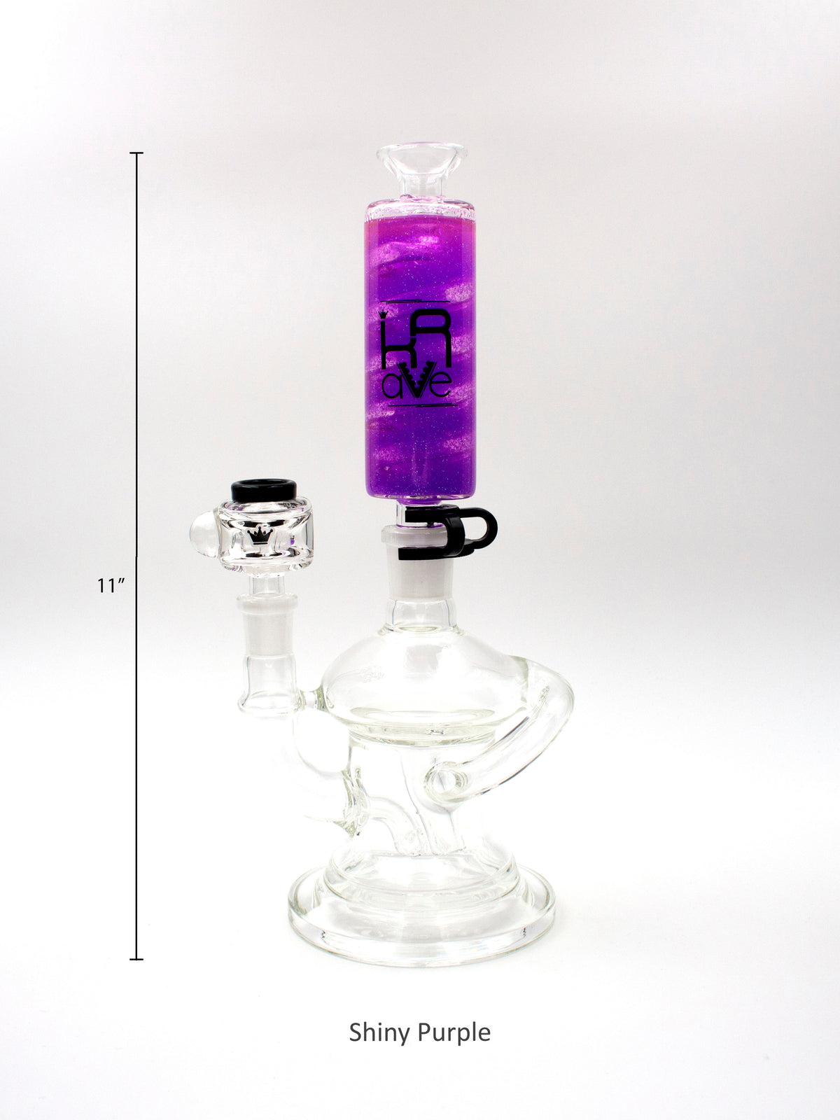 Krave Glass Freezable Recycler Bong - Discreet Smoker