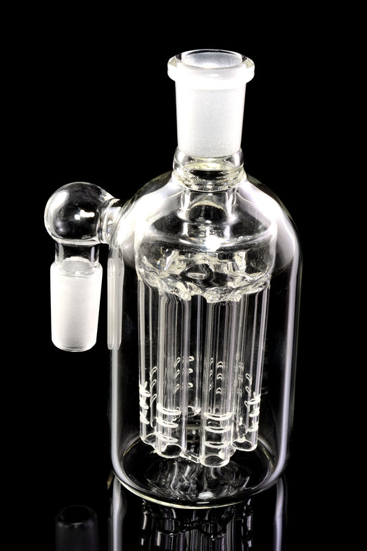 Glass-on-Glass 14.5 mm Male-to-Female 90° Ash Catcher – 8-Arm Tree Perc – 4½″