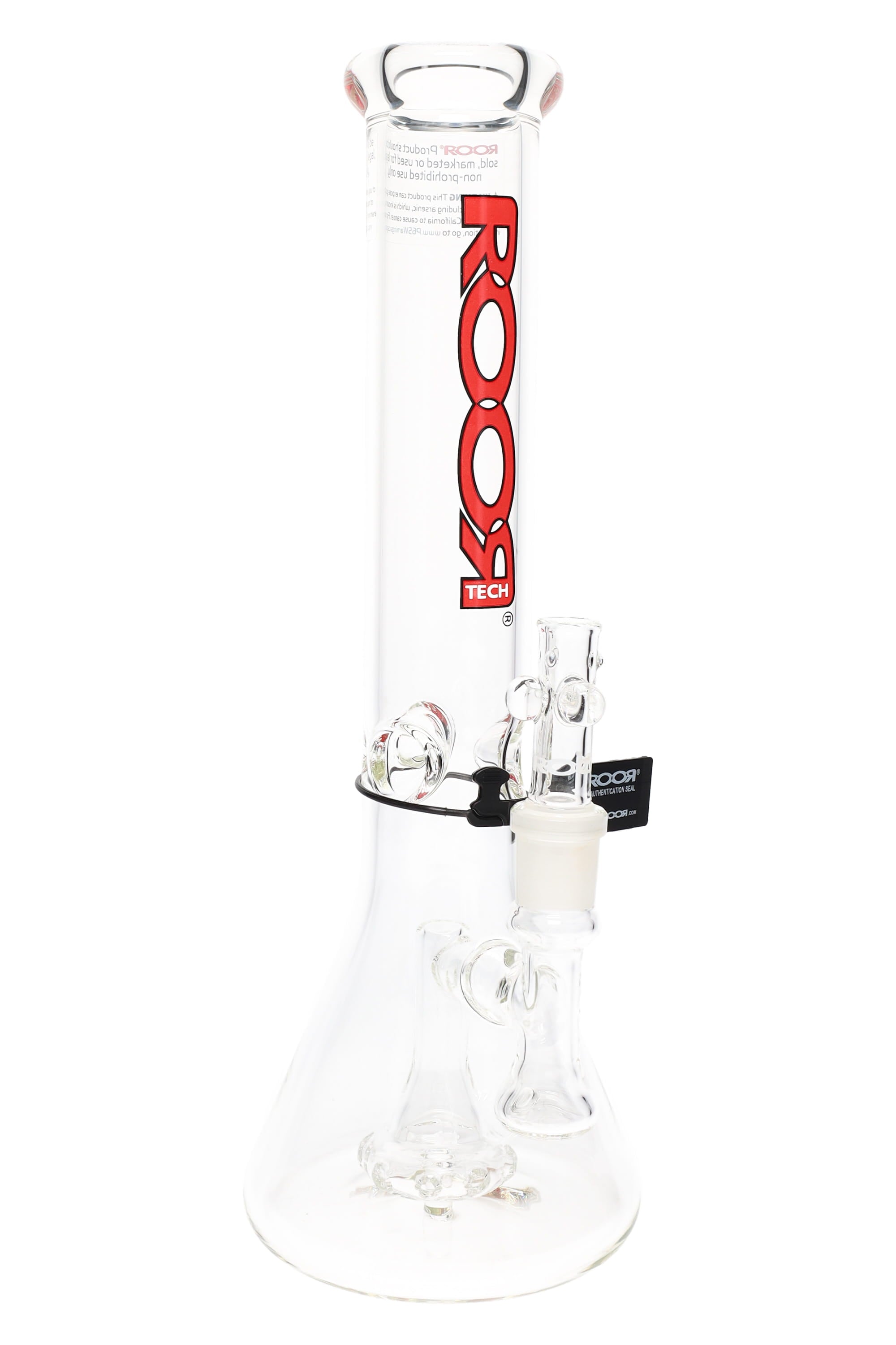 ROOR Tech 14″ Clear Beaker Bong with Showerhead Perc – 5 mm Thick - Discreet Smoker
