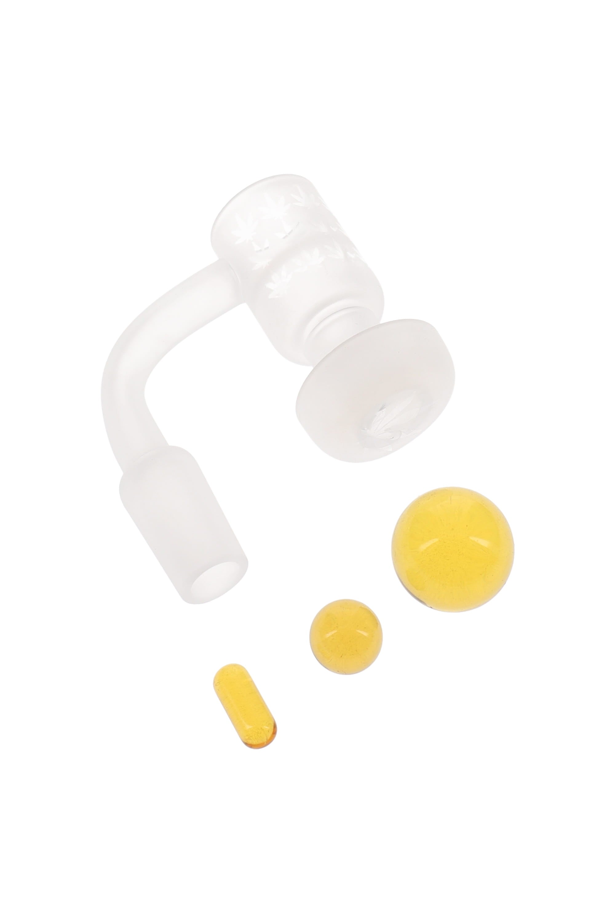 Quartz 14.5 mm Male 90° Terp Slurper Banger – With Beads - Discreet Smoker