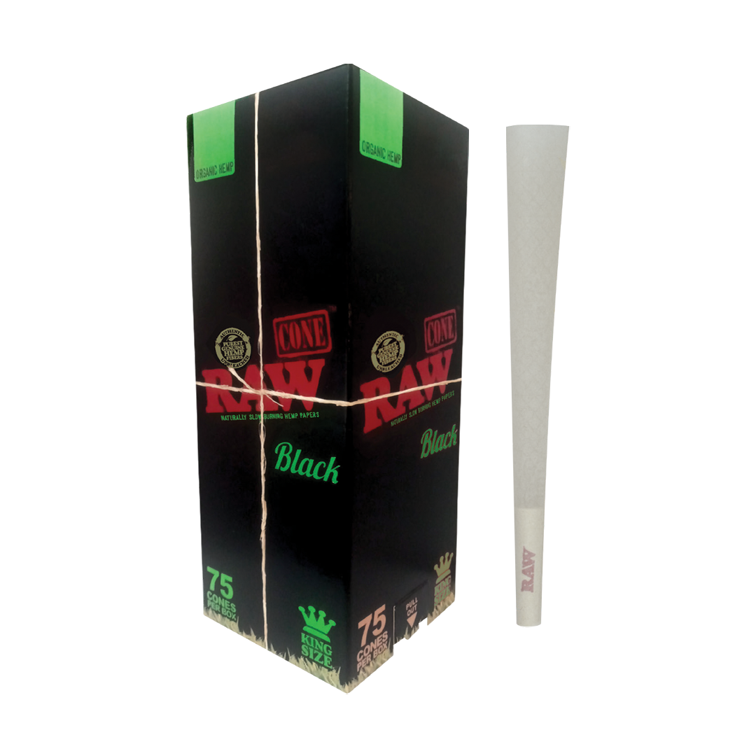 RAW Organic Hemp Black Cones - Discreet Smoker