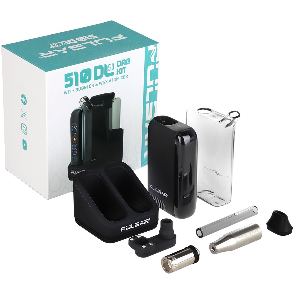 Pulsar DL 5.0 Bubbler Dab Kit with Wax Atomizer - 1000mAh / Black - Discreet Smoker