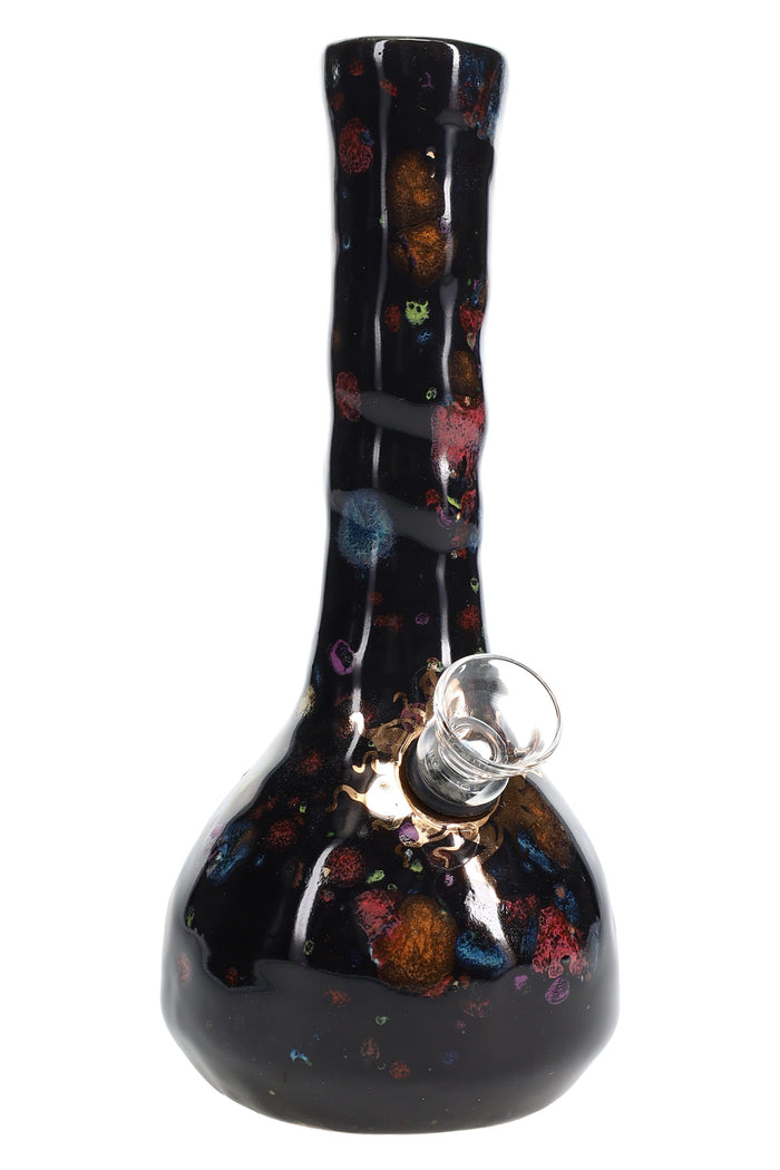 Ancient Creations 6″ Crystal Burst Ceramic Bong, Black