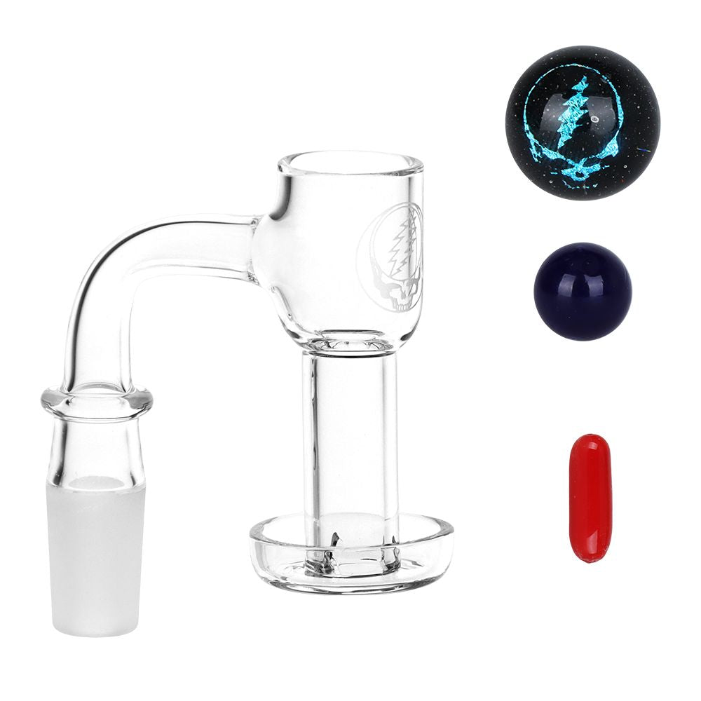 Grateful Dead x Pulsar Terp Slurper Quartz Banger & Marbles Set - 4pc / 14mm M - Discreet Smoker