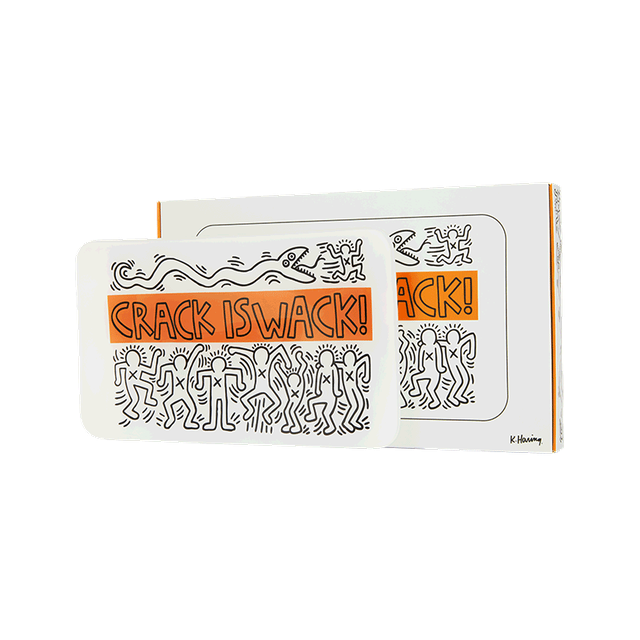 K. Haring Glass Rolling Tray - Discreet Smoker