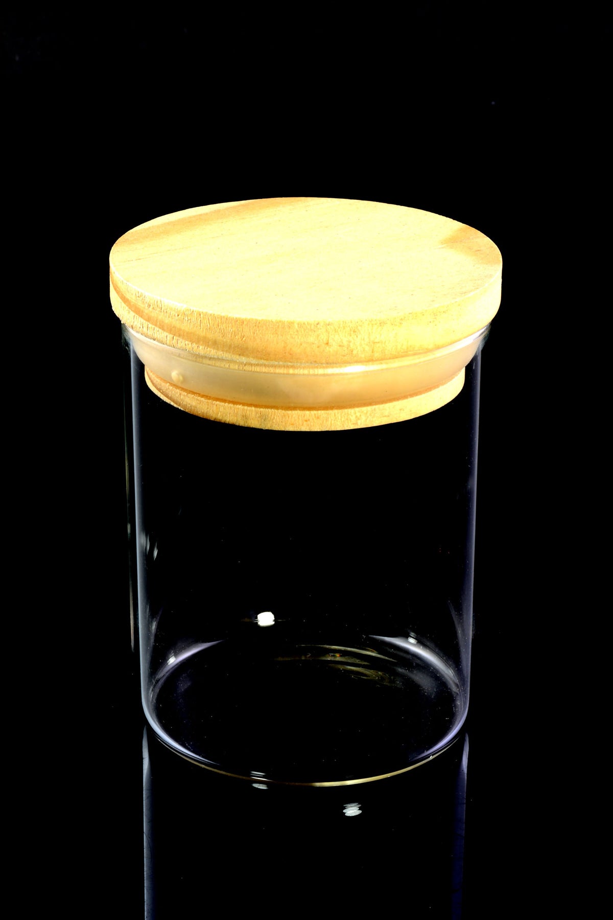 Glass Jar – Bamboo Pop-Top Lid – 3 Sizes - Discreet Smoker