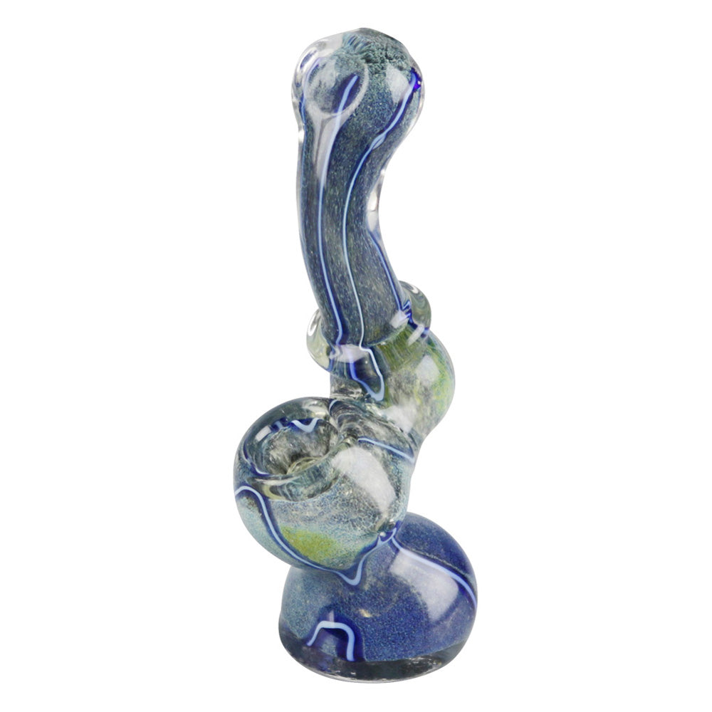 Worked Fritted Bubbler Hand Pipe - Discreet Smoker
