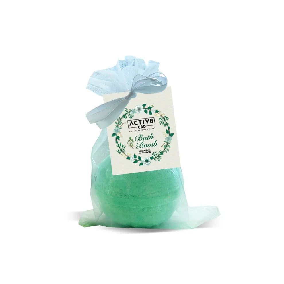 ACTIV8 CBD Bath Bomb: Jasmine - 100mg CBD - Discreet Smoker