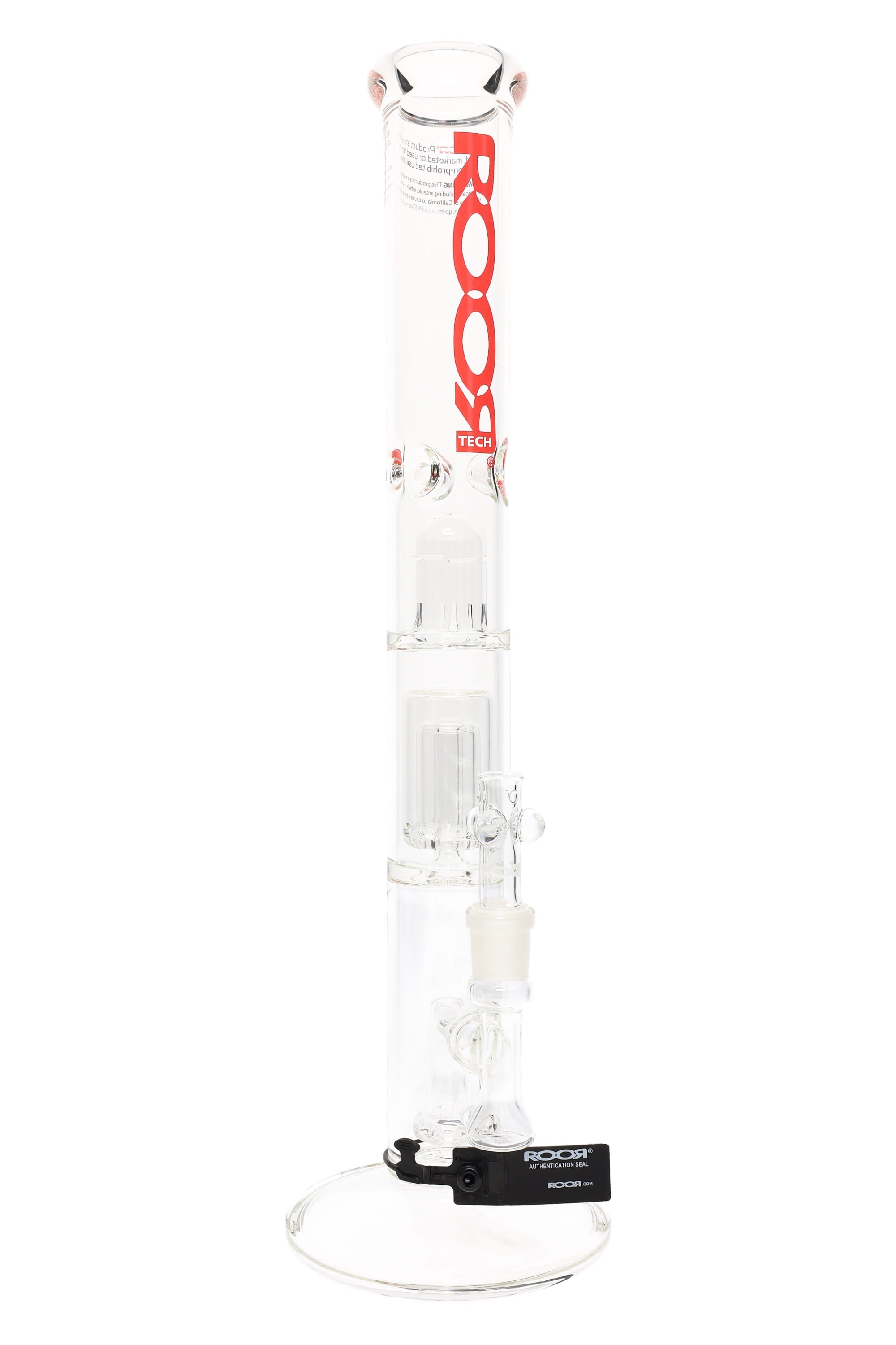 ROOR Tech 18" 5 mm GOG Straight Shooter – Multi-Perc Ice Pinch Tube - Discreet Smoker