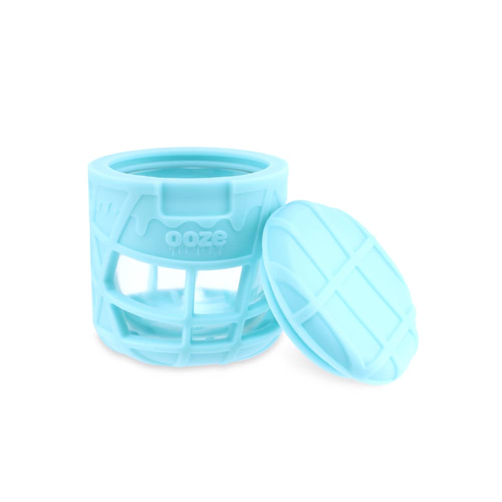 Ooze Prizm Silicone-Wrapped Glass Stash Jar - Discreet Smoker