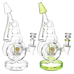 Lookah Glass Horn Recycler Water Pipe | 10.5" | 14mm F - Discreet Smoker