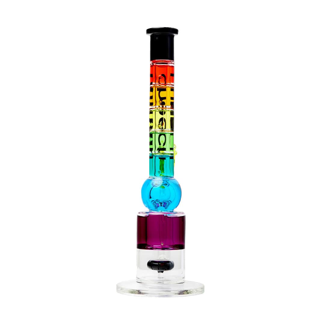 Cheech Glass 18" Rainbow Glycerin Water Pipe - Discreet Smoker