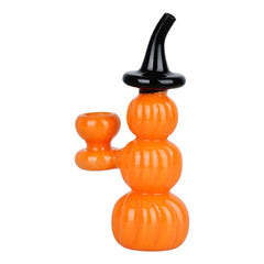 Halloween Pumpkin Pile Up Glass Bubbler - 5.75" - Discreet Smoker