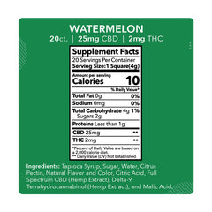 Watermelon - 25mg CBD / 2mg THC (20ct) - Discreet Smoker