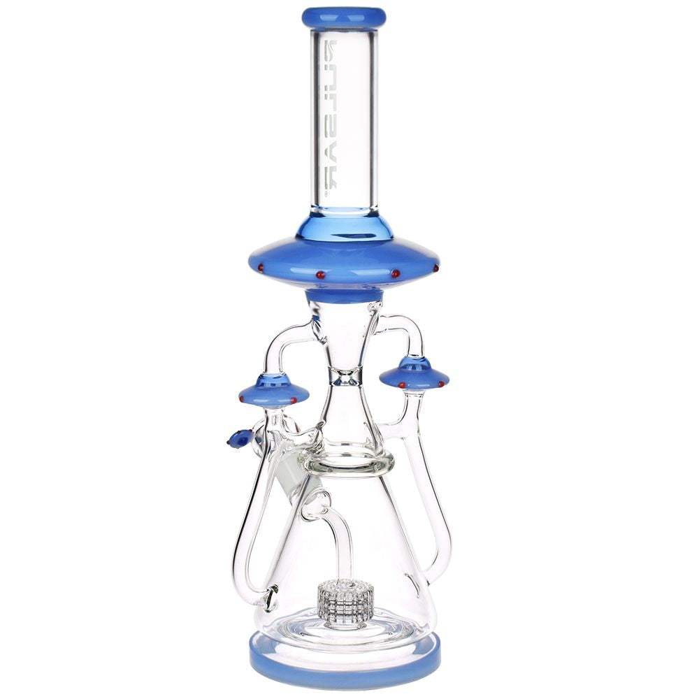 Pulsar Far-Out Visitors Recycler Glass Water Pipe | 17.25" | 19mm F - Discreet Smoker
