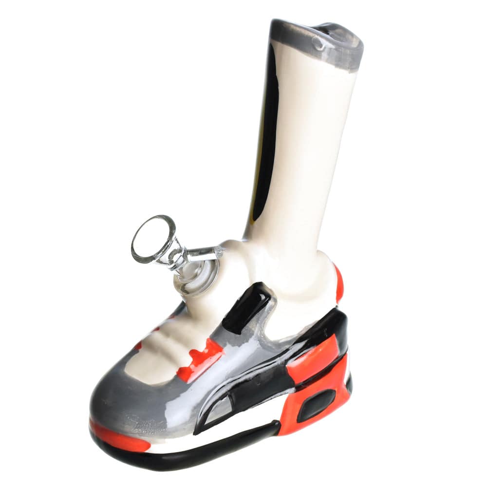 New Kicks Ceramic Water Pipe - 7.75"/14mm F - Discreet Smoker