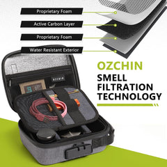 OZCHIN Smell Proof Bag with Combination Lock Shockproof Hard Shell Carrying Case Smoking Tobacco Bag Odorless Pouch Medicine Organizer Case Container Travel