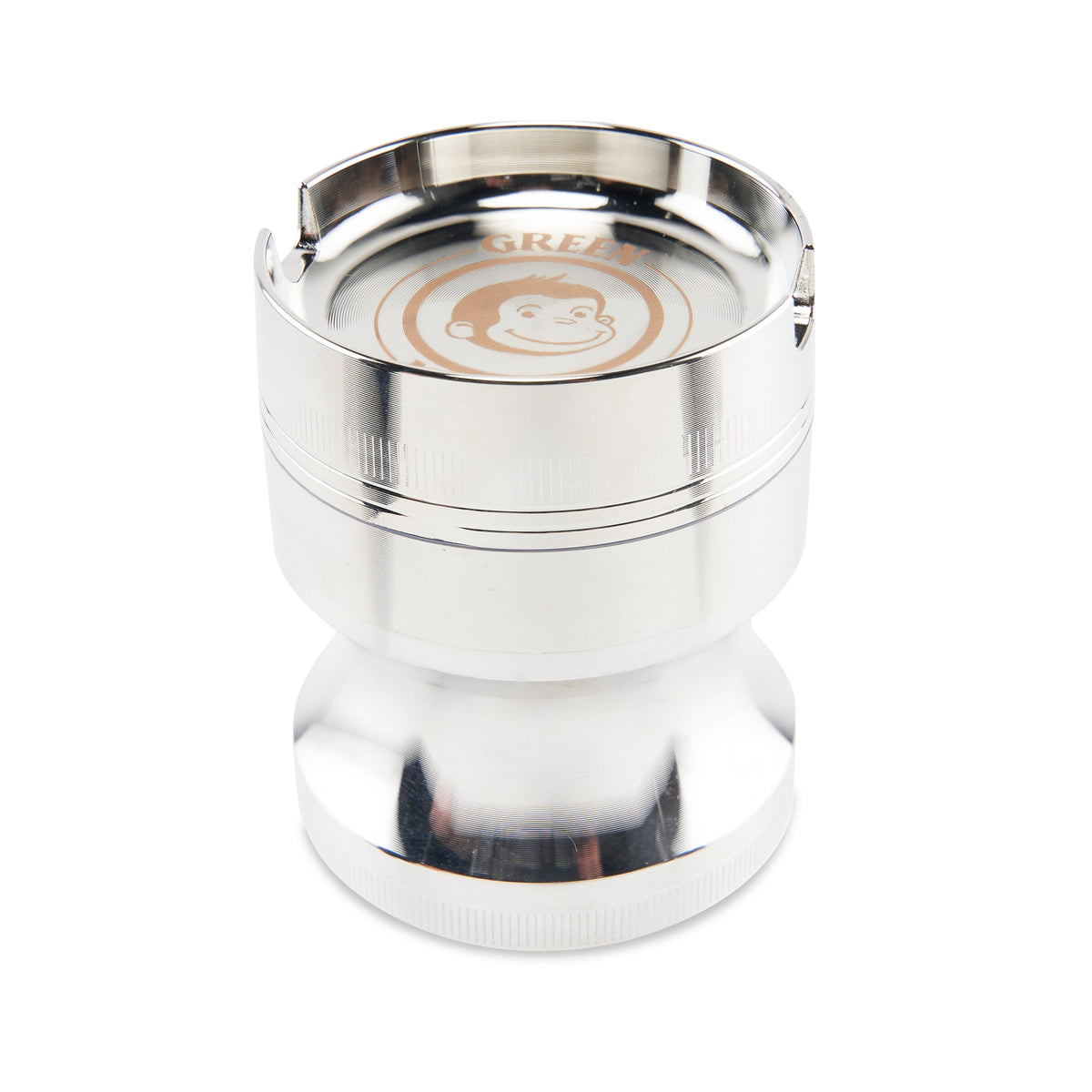 Green Monkey Grinder - Chacma 4pc with Ashtray - 63mm - Discreet Smoker