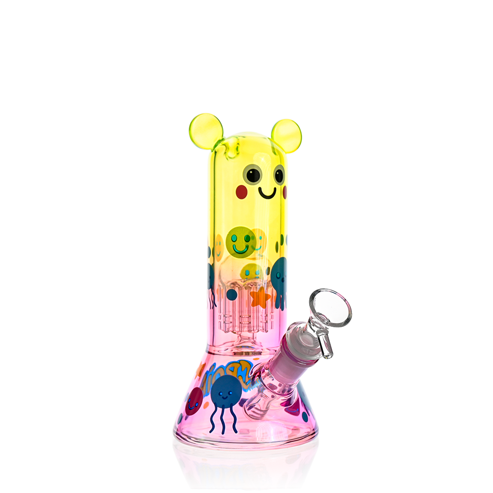 Cute Character Beaker Bong with Jellyfish Design | Croia Glass - Discreet Smoker