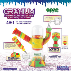 Ooze Cranium Silicone 4-in-1 Hybrid Water Pipe - Discreet Smoker