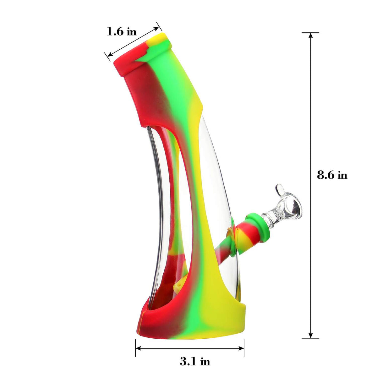 Silicone and Glass Horn Bong - Discreet Smoker