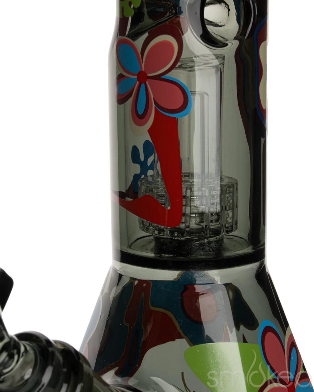 Cheech & Chong 15" Power to the Flower Dual Chamber Hex Beaker Bong - Discreet Smoker