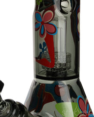 Cheech & Chong 15" Power to the Flower Dual Chamber Hex Beaker Bong - Discreet Smoker