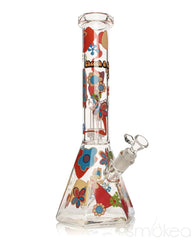 Cheech & Chong 15" Power to the Flower Dual Chamber Hex Beaker Bong - Discreet Smoker