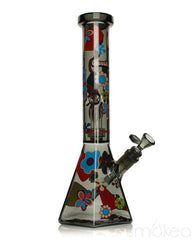 Cheech & Chong 15" Power to the Flower Dual Chamber Hex Beaker Bong - Discreet Smoker