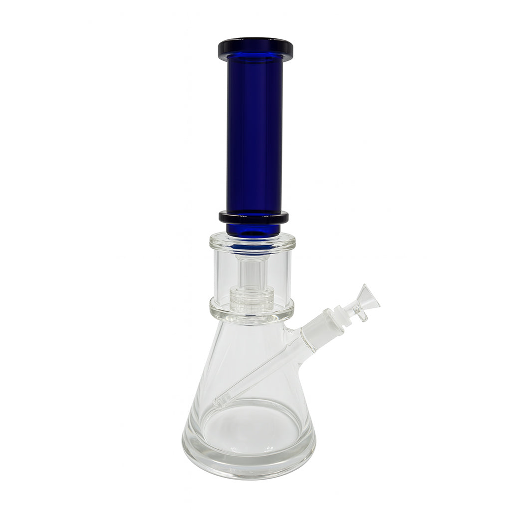 COBALT BEAKER BONG WITH REINFORCED PERC AND THICK MOUTHPIECE - Discreet Smoker
