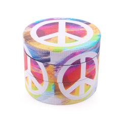 COLORFUL PSYCHEDELIC PEACE SYMBOL 4-PIECE GRINDER - Discreet Smoker