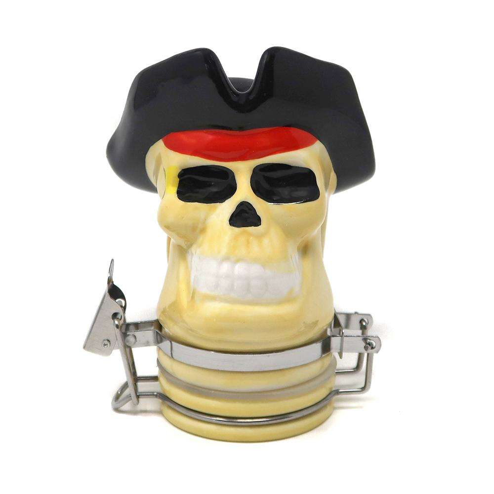Contained Art - Porcelain Jar - Pirate Skull - 100mL - Discreet Smoker