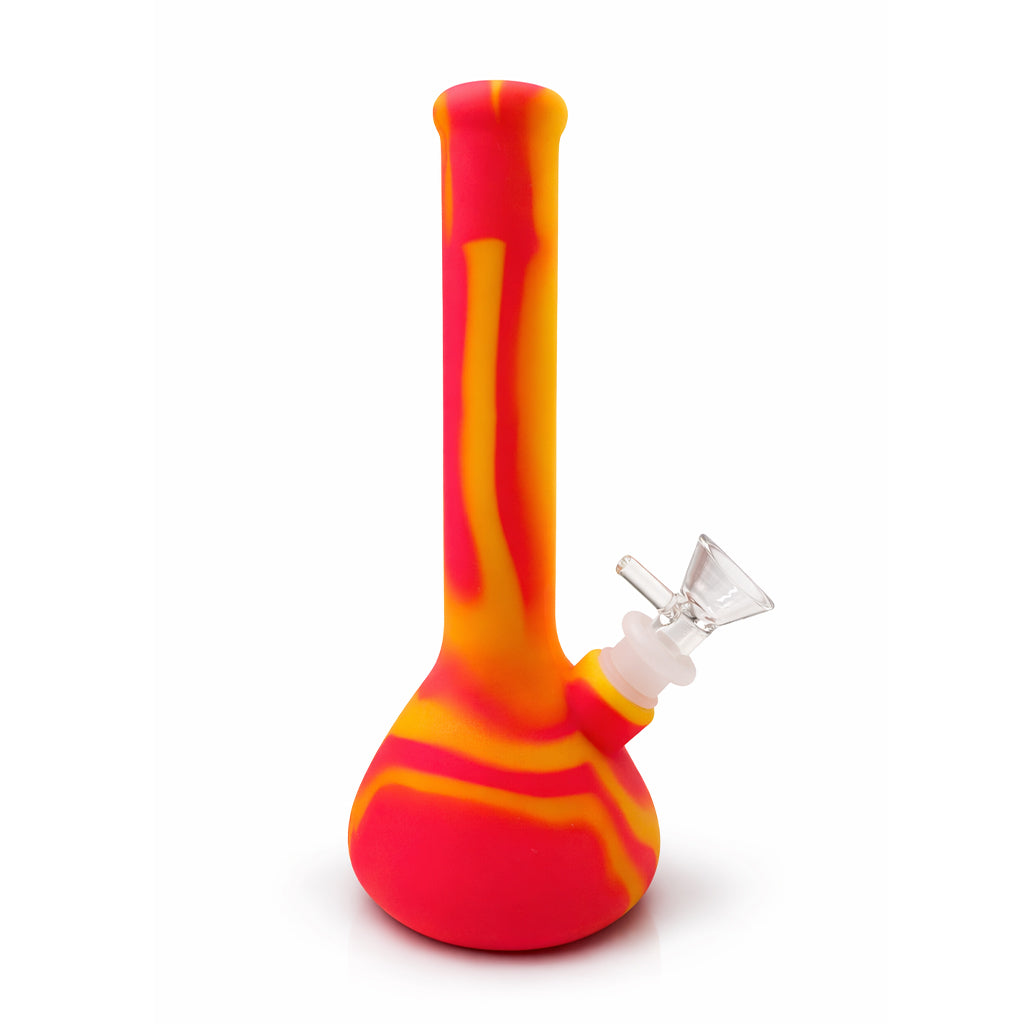 SILICONE BEAKER BONG WITH REMOVABLE GLASS BOWL - Discreet Smoker