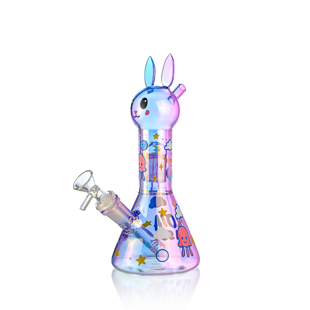 Cute Bunny Beaker Bong with Tree Perc | Croia Glass - Discreet Smoker