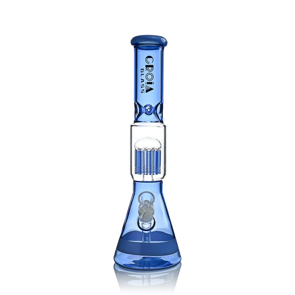 15" Beaker Bong with Tree Perc &amp; Ice Catcher | Croia Glass - Discreet Smoker